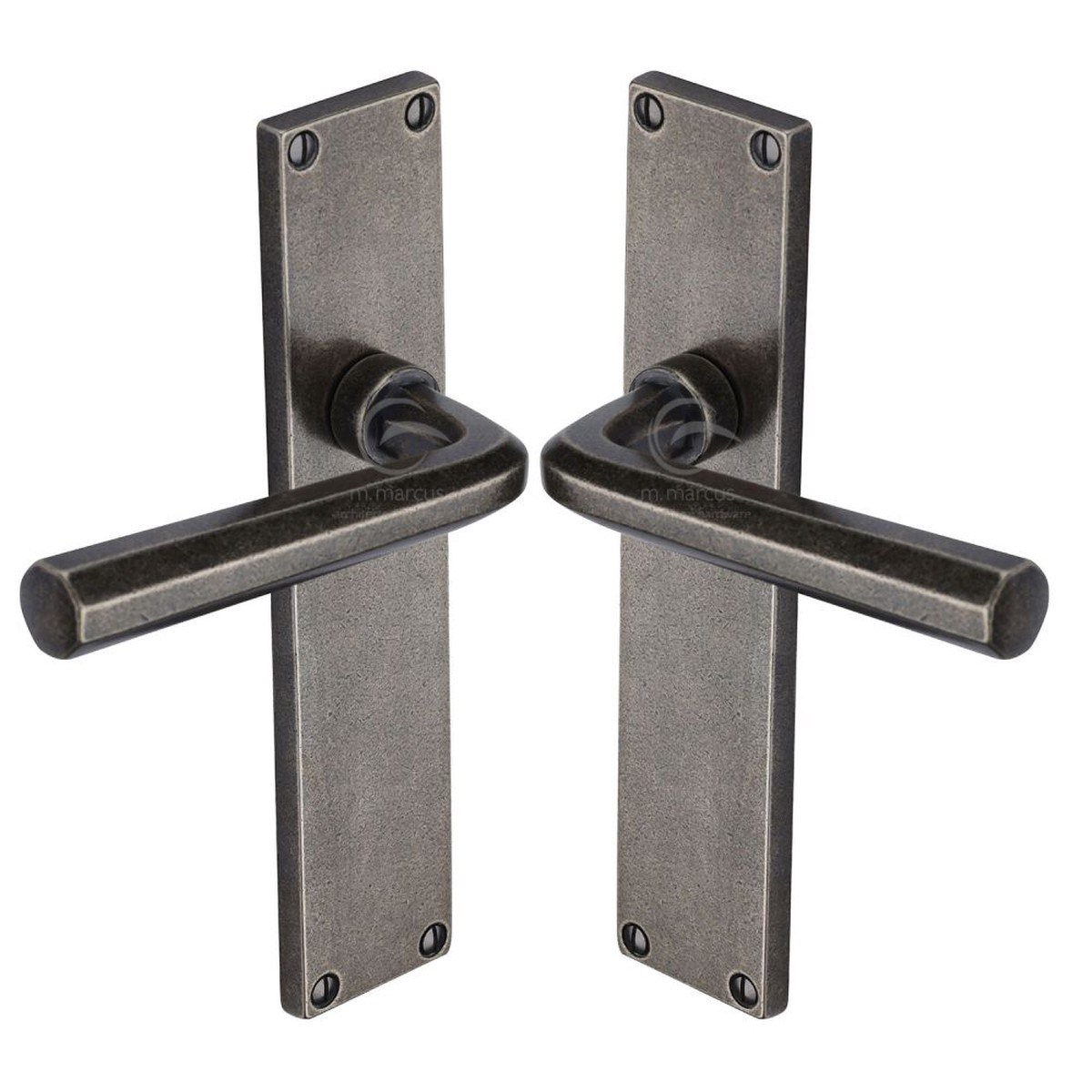 M.Marcus - Rustic Pewter Door Handle Lever Latch Octave Design