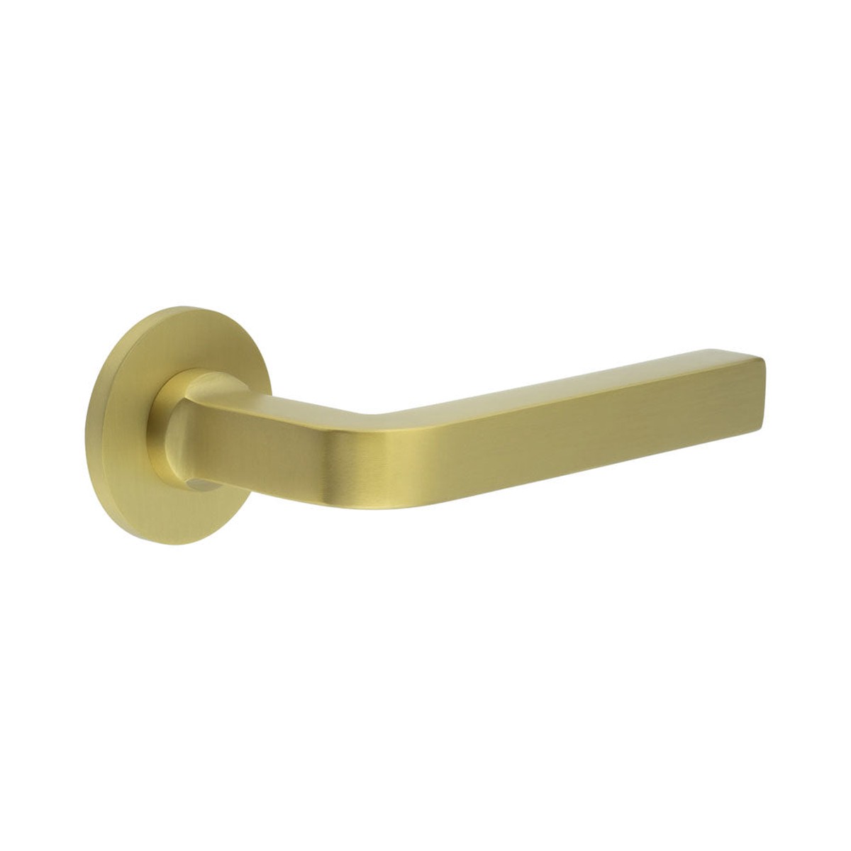 CRES - CR-104 Satin Brass Fixed Dead Round Rose Door Handle