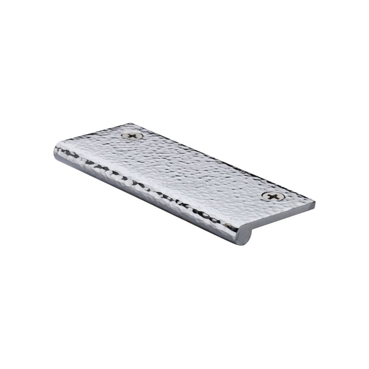 Heritage Brass Hammered EP Edge Pull Cabinet Handle 100mm Polished Chrome Finish