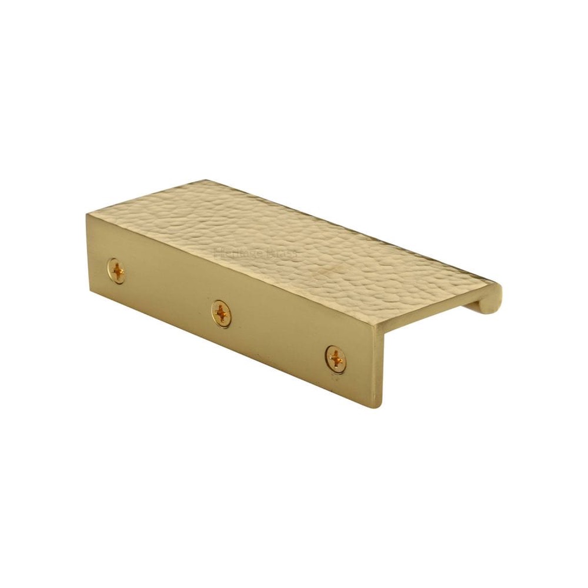 Heritage Brass Hammered EPR Edge Pull Cabinet Handle 100mm Polished Brass Finish