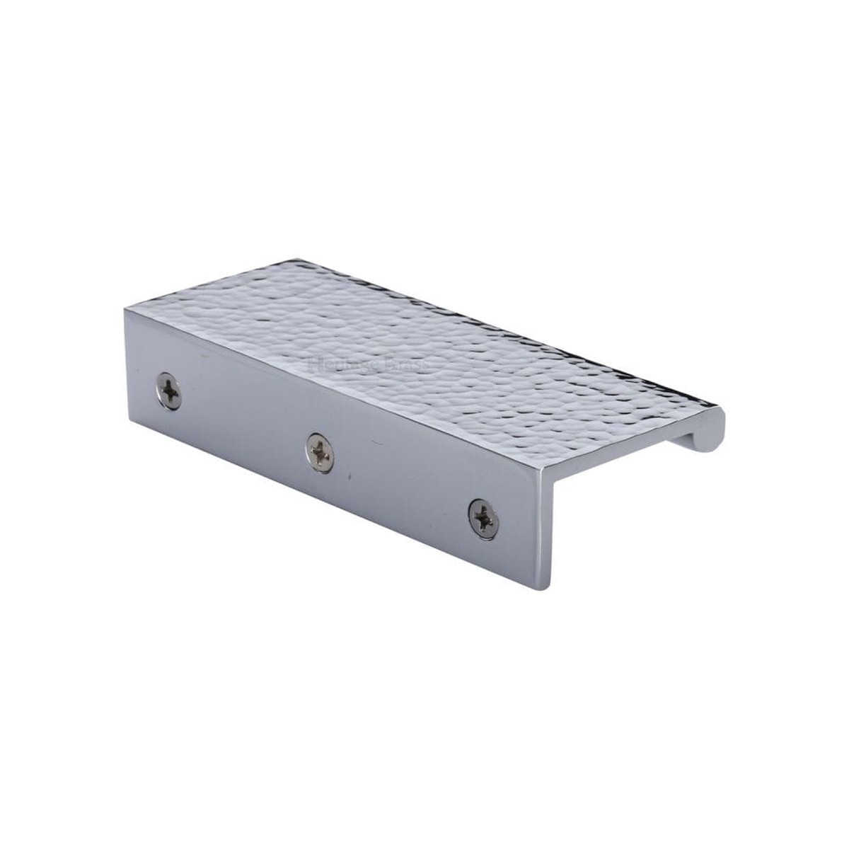 Heritage Brass Hammered EPR Edge Pull Cabinet Handle 100mm Polished Chrome Finish