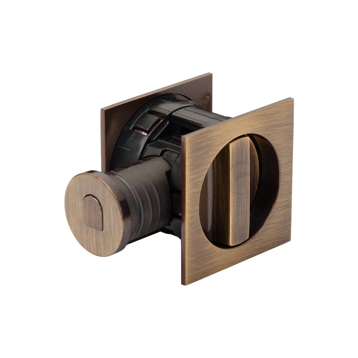 M.Marcus Tubular Lock with Square Privacy Turn & Release Antique Brass