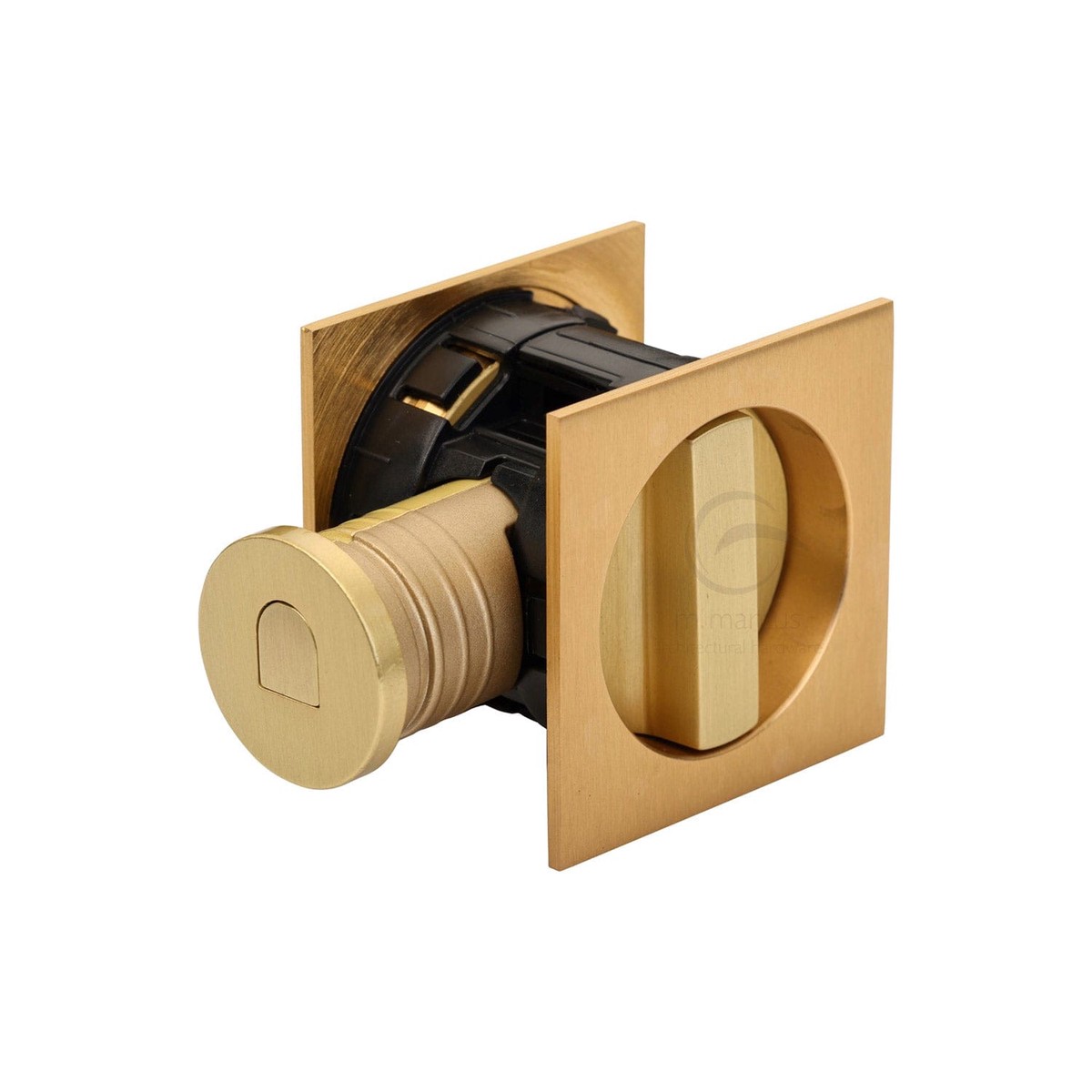 M.Marcus Tubular Lock with Square Privacy Turn & Release Satin Brass
