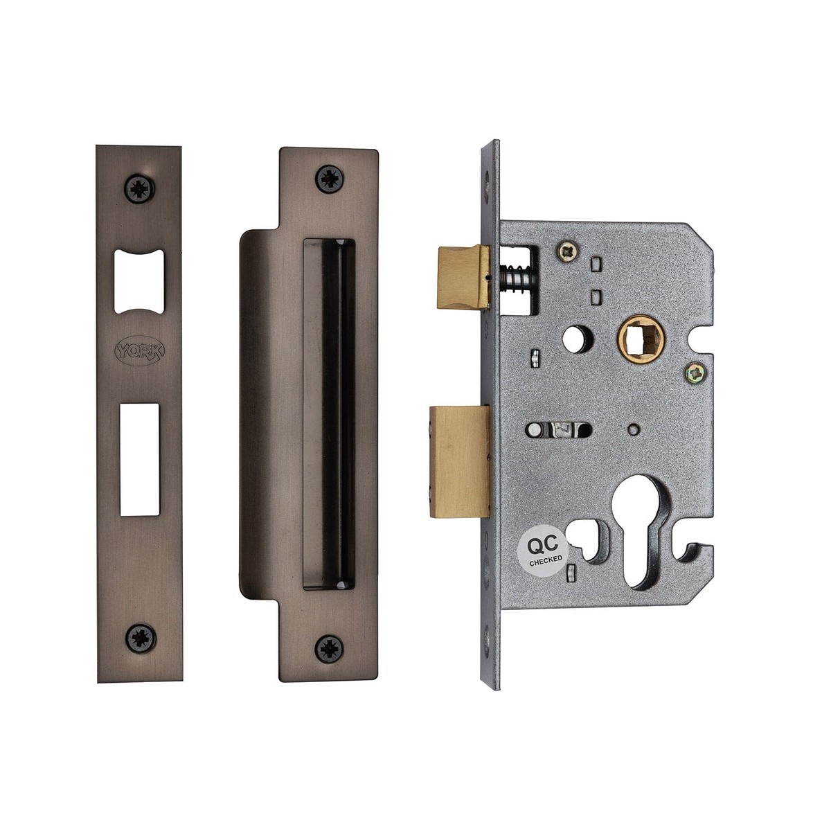 York Security EuroProfile Sashlock 2 1/2 Matt Bronze Finish