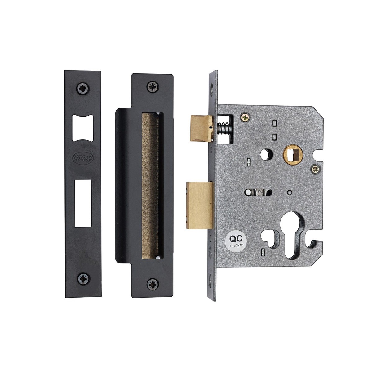 York Security EuroProfile Sashlock 3" Matt Black Finish