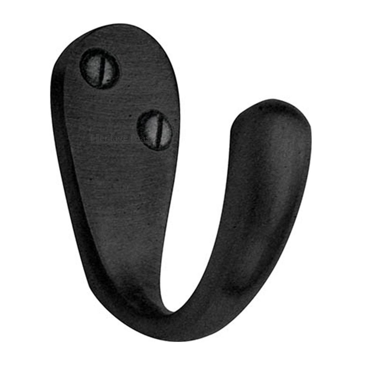 Heritage Brass Single Robe Hook Matt Black Finish