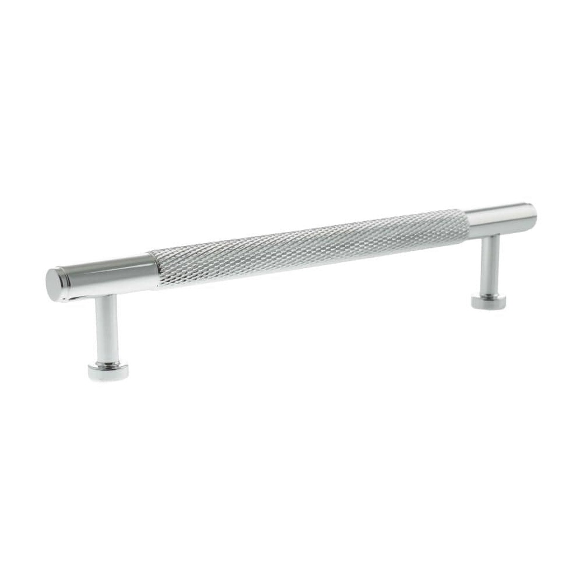 Millhouse Brass Eiffel Knurled T-Bar Cabinet Pull Handle 160mm - Polished Chrome