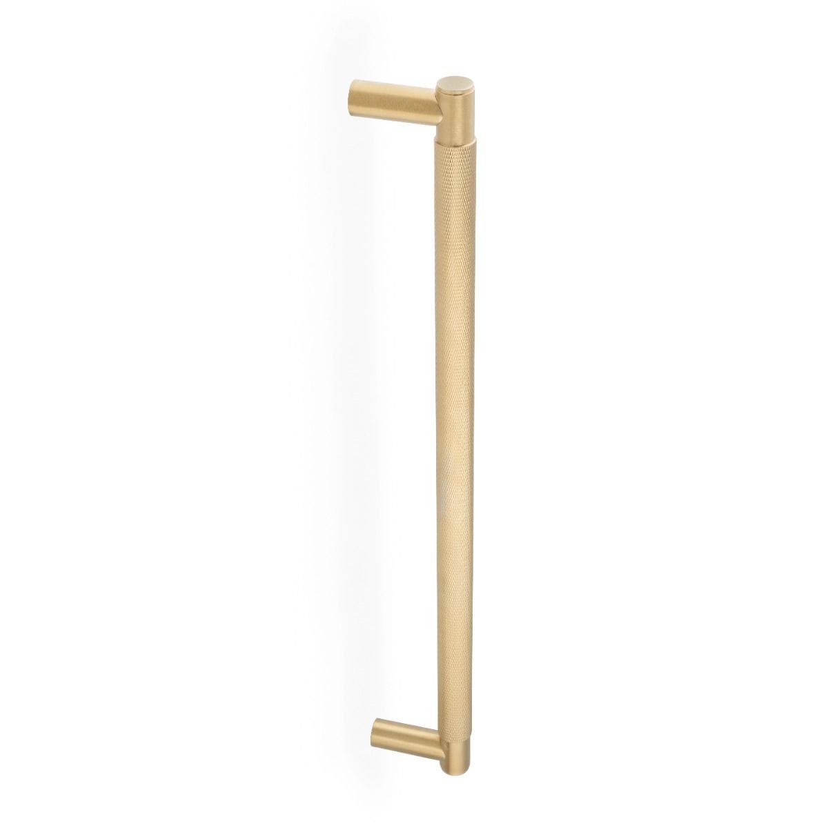 Alexander & Wilks - Spitfire Diamond Knurled 450mm Pull Handle - Satin Brass PVD