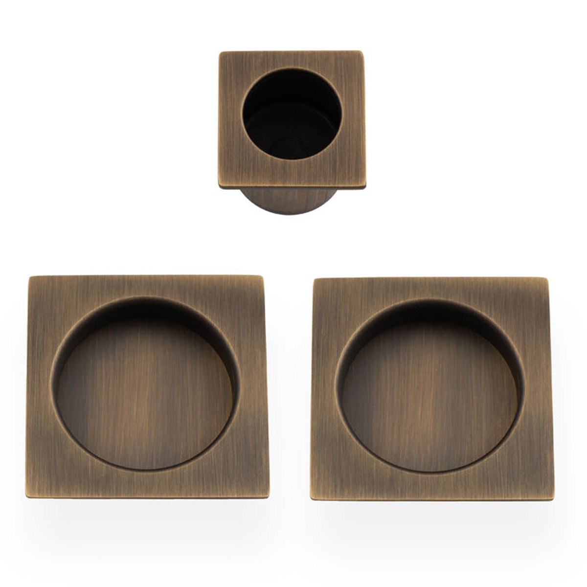 Alexander & Wilks - Square sliding door pull kit-Antique Brass