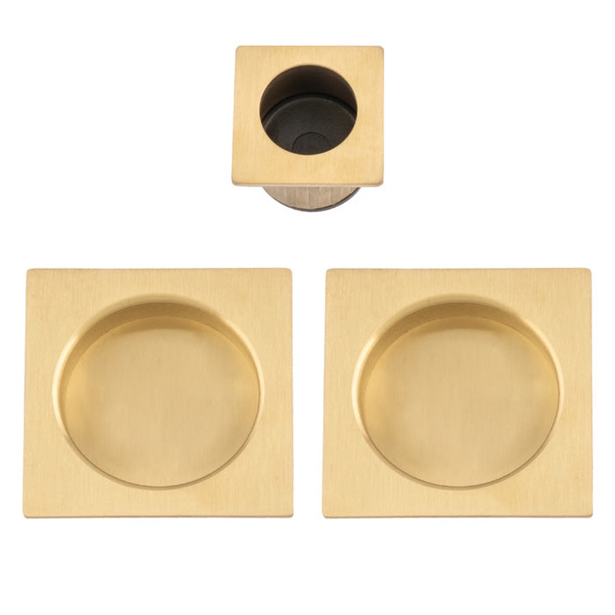 Alexander & Wilks - Square sliding door pull kit-Satin Brass PVD