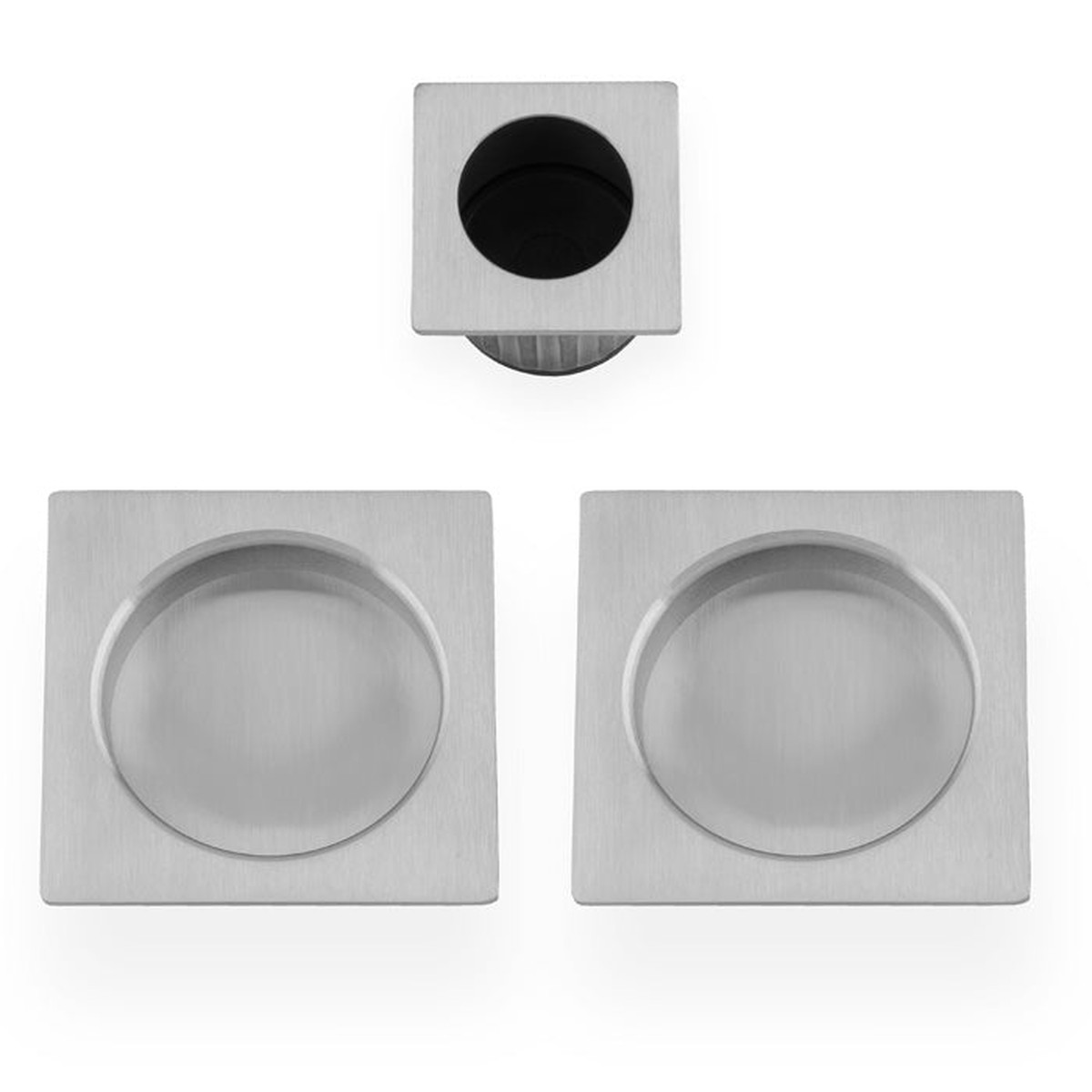 Alexander & Wilks - Square sliding door pull kit-Satin Chrome