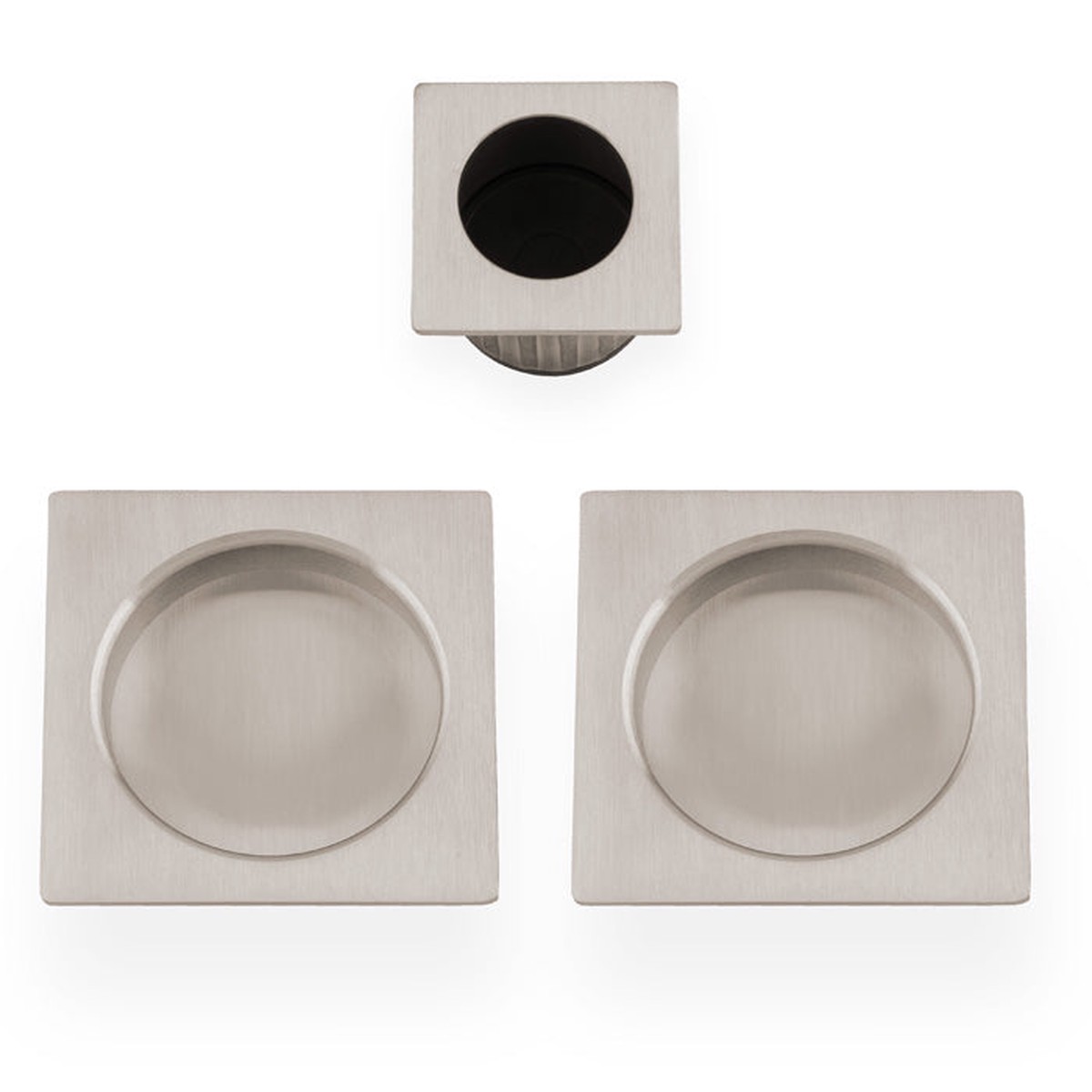 Alexander & Wilks - Square sliding door pull kit-Satin Nickel