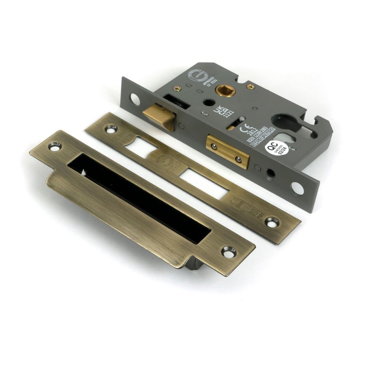 From The Anvil - Aged Brass 3" Euro Profile Sash Lock