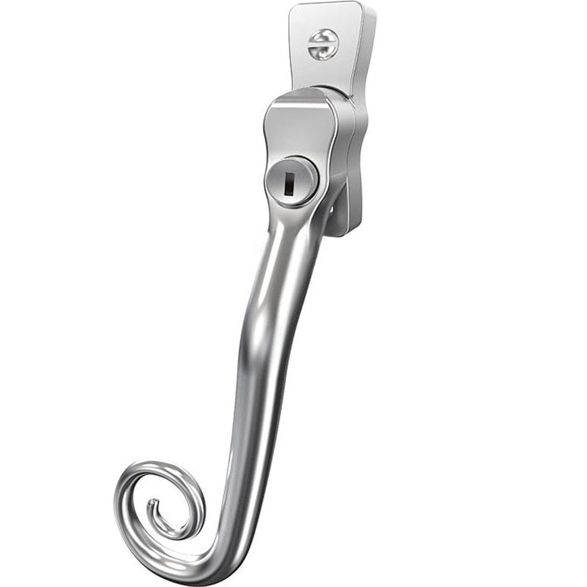 Mila Heritage Monkey Tail Casement Handle Smooth Satin Left hand