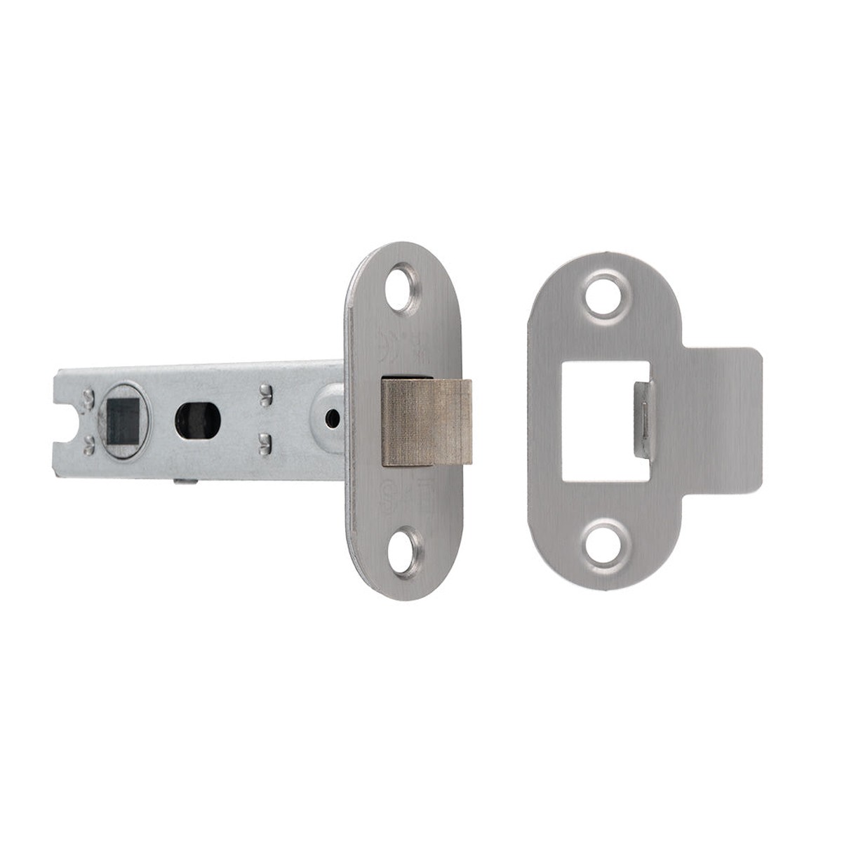 Eurospec - 76MM BOLT-THROUGH TUBULAR LATCH - 8MM FOLLOWER - RADIUS - FIXED FOREND - SSS