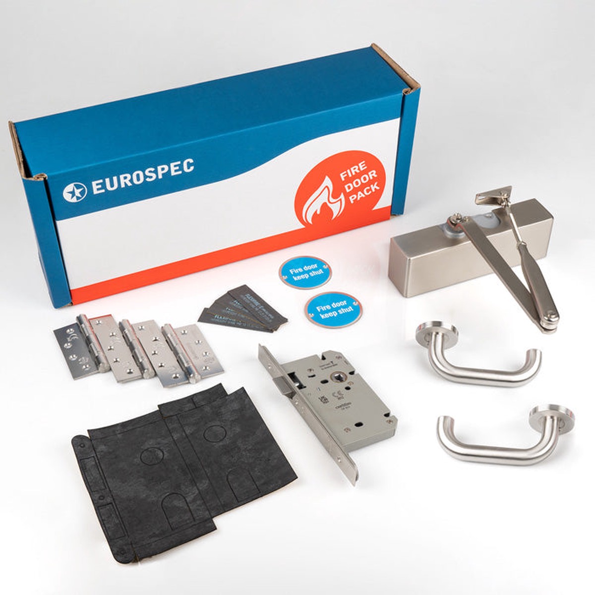 Eurospec - Commercial Fire Door Pack - Lever Latch - Silver