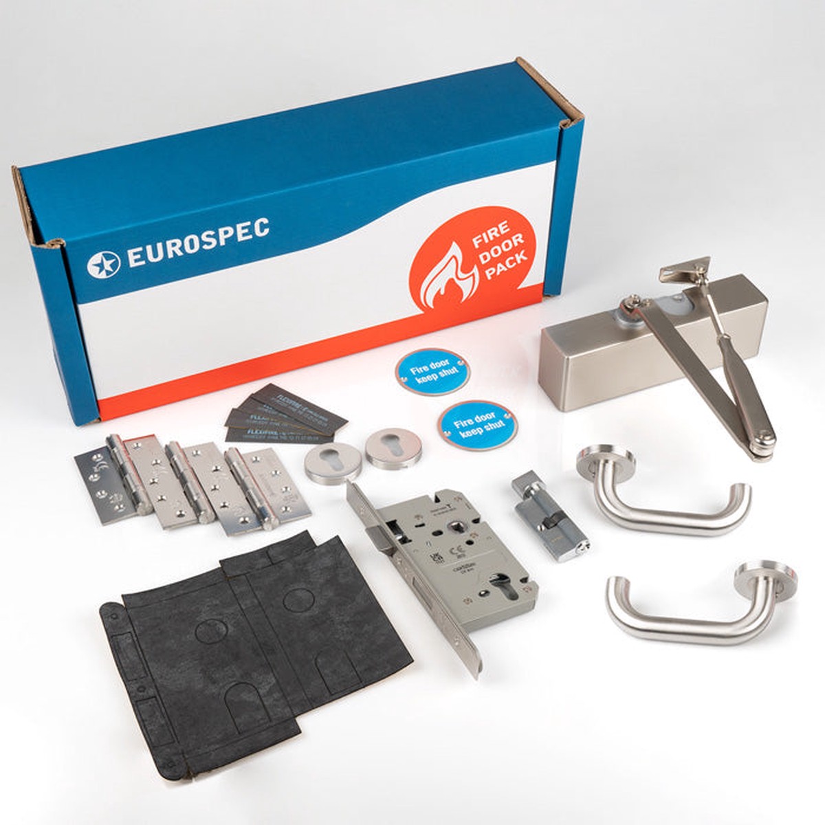 Eurospec - Commercial Fire Door Pack - Lever Lock - Silver
