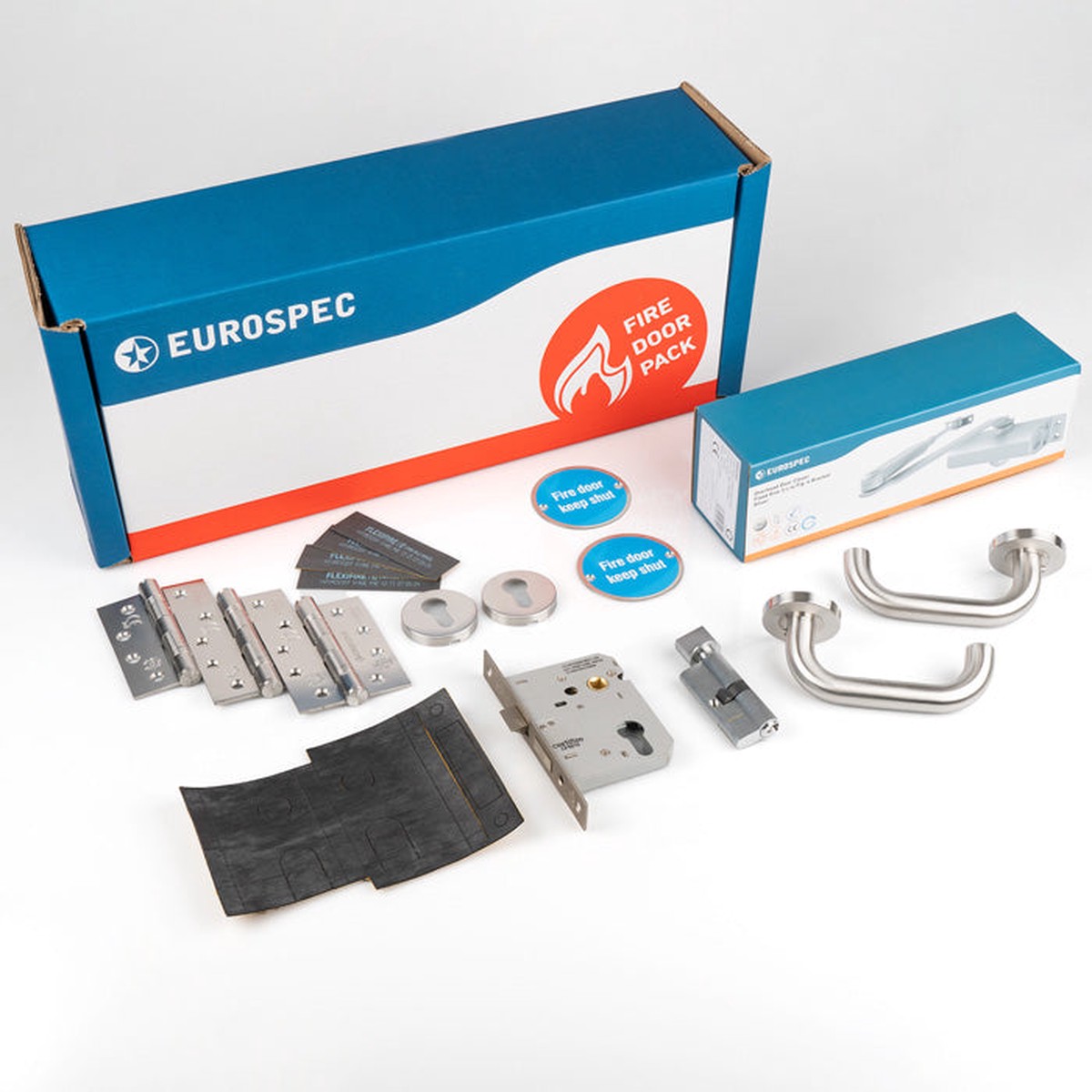 Eurospec - Residential Fire Door Pack - Lever Lock - Silver