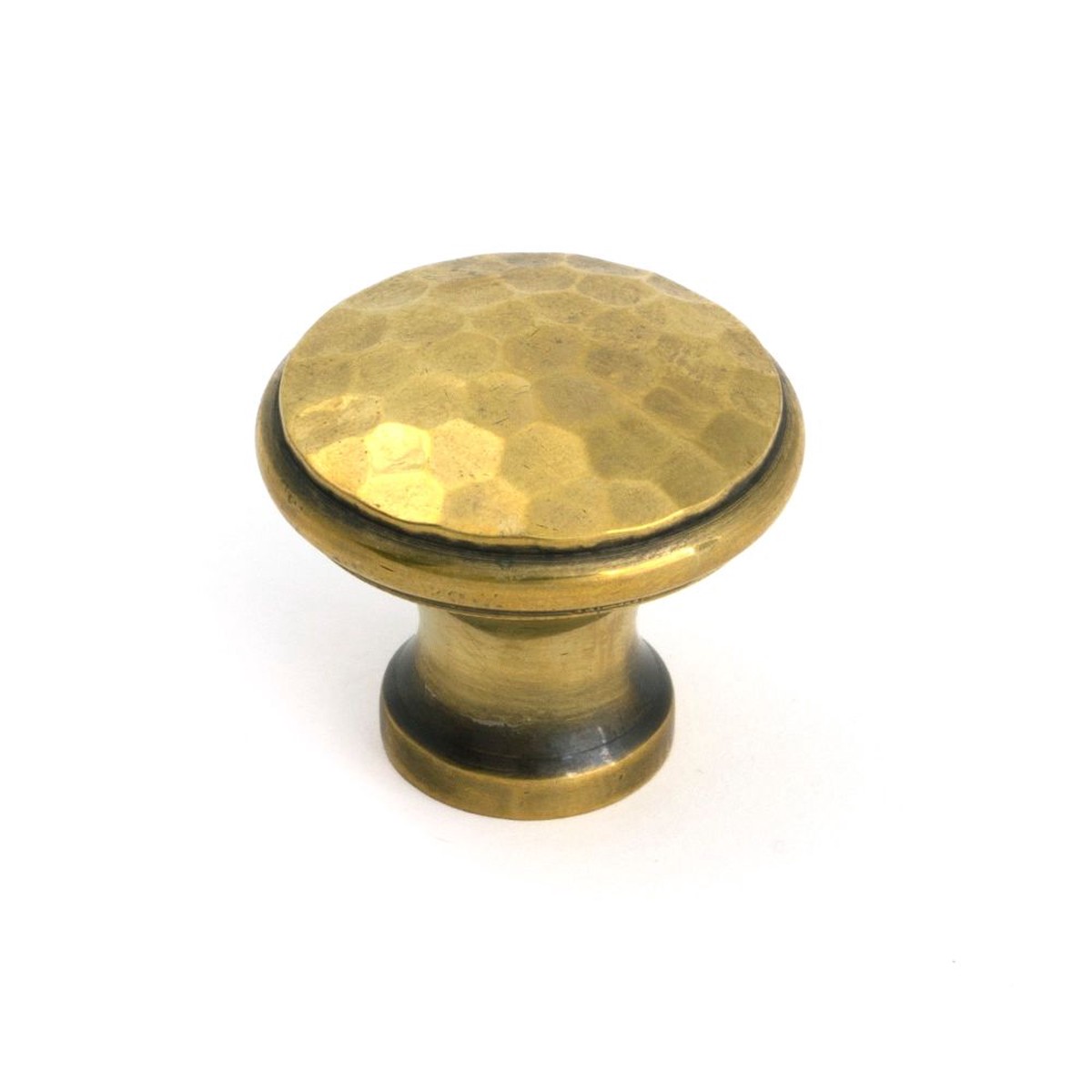 From The Anvil - Aged Brass Hammered Cabinet Knob - Medium