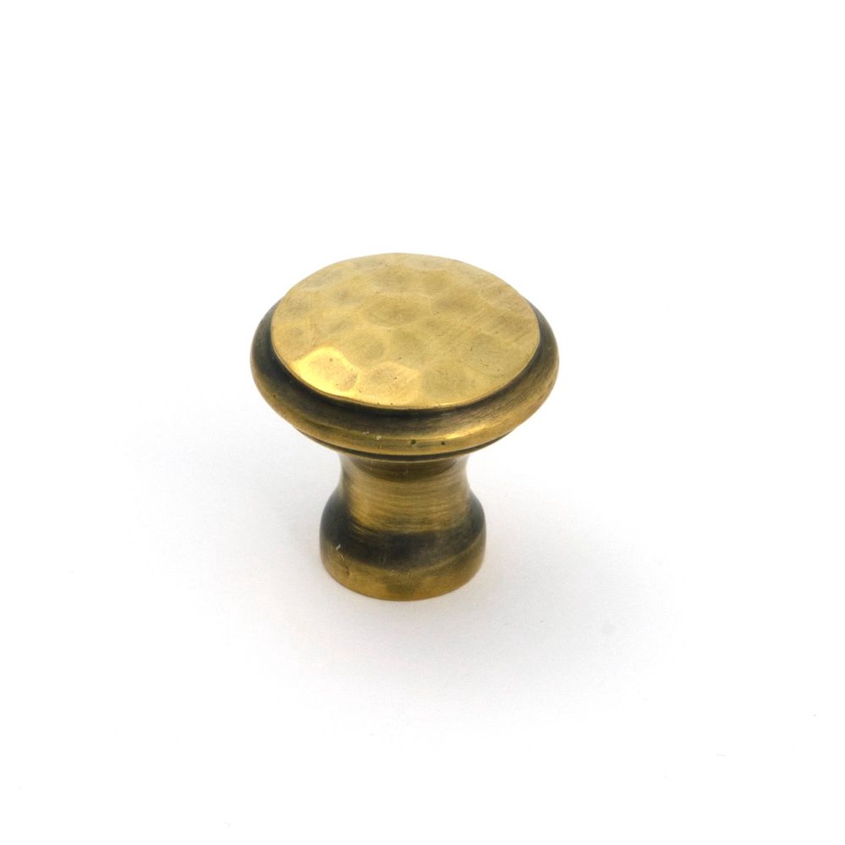 From The Anvil - Aged Brass Hammered Cabinet Knob - Small