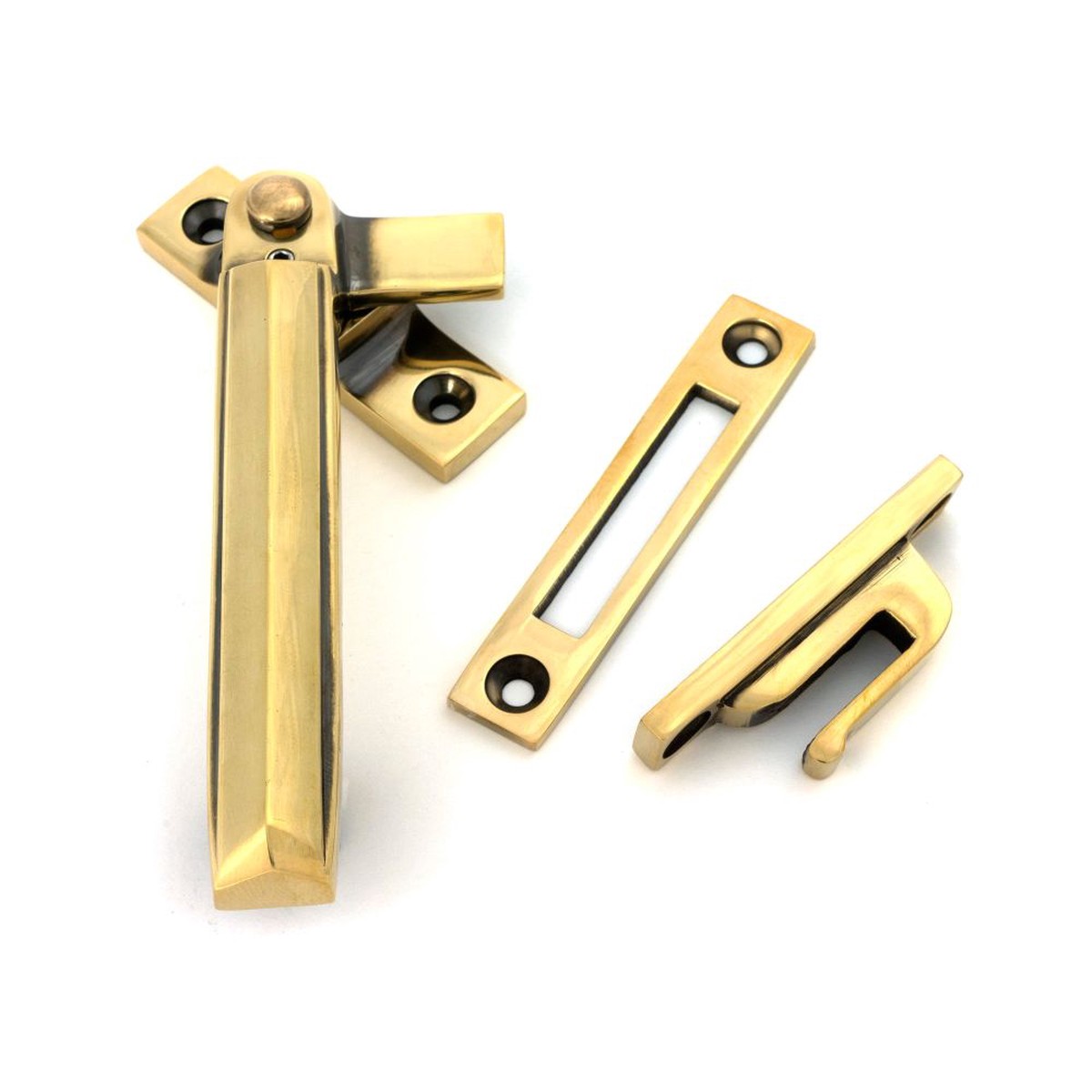 From The Anvil - Aged Brass Locking Art Deco Fastener - LH