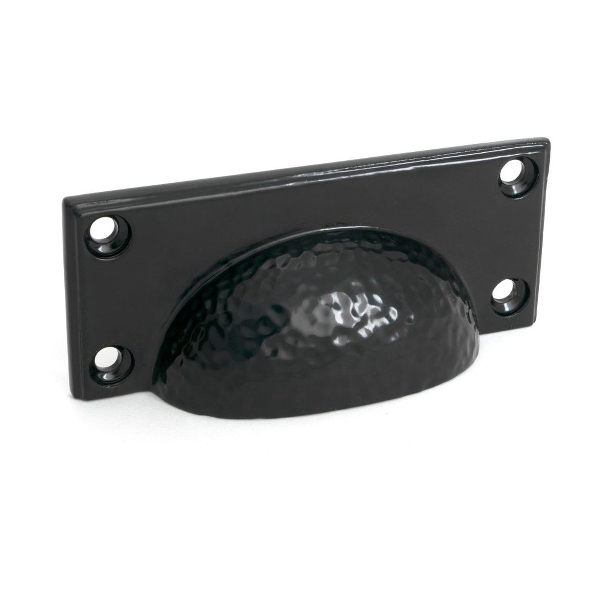 From The Anvil - Black Hammered Art Deco Drawer Pull