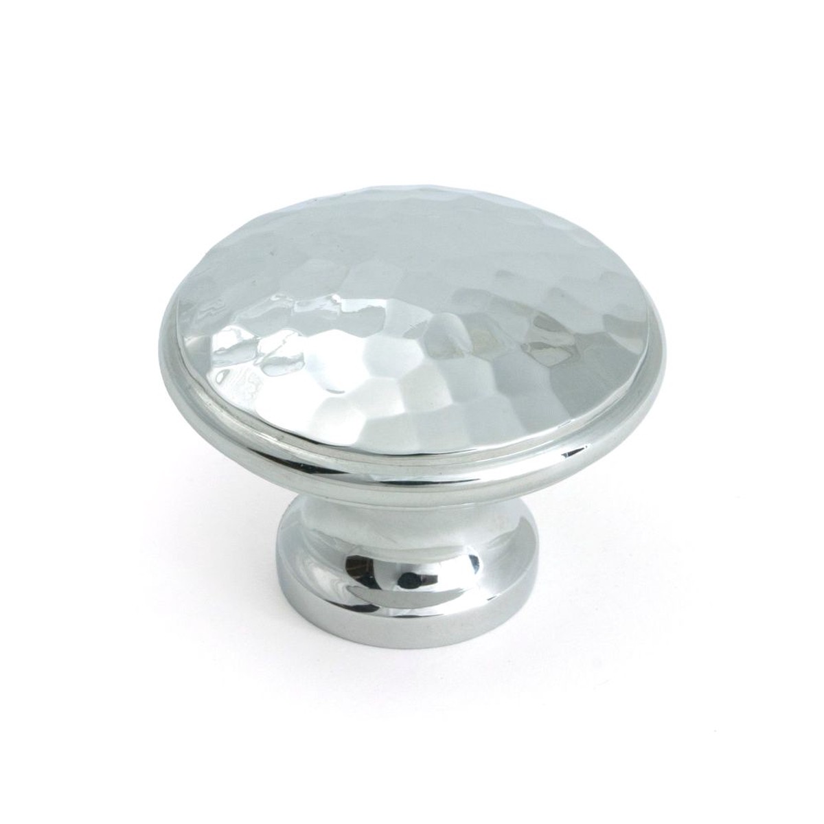 From The Anvil - Polished Chrome Hammered Cabinet Knob - Large