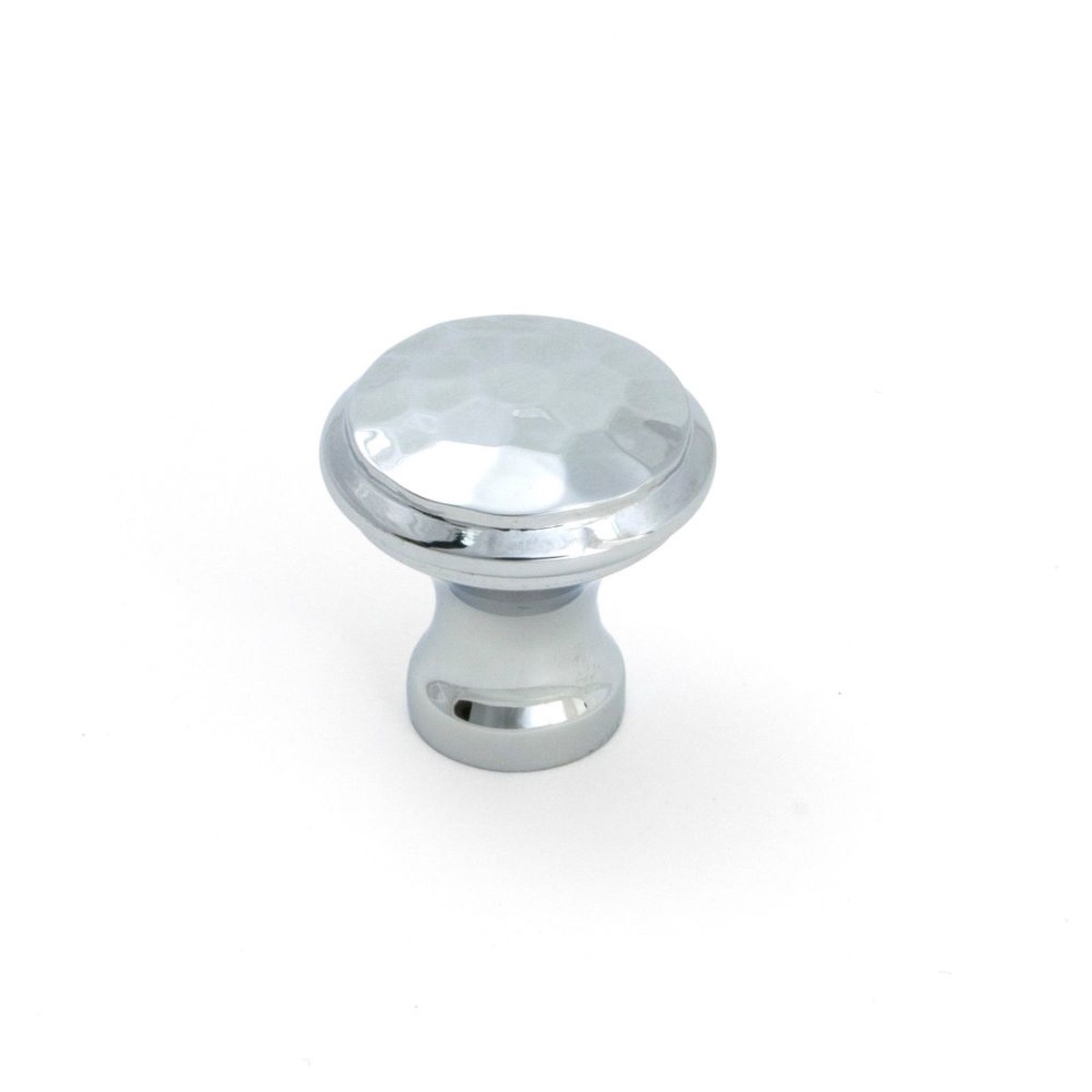 From The Anvil - Polished Chrome Hammered Cabinet Knob - Small
