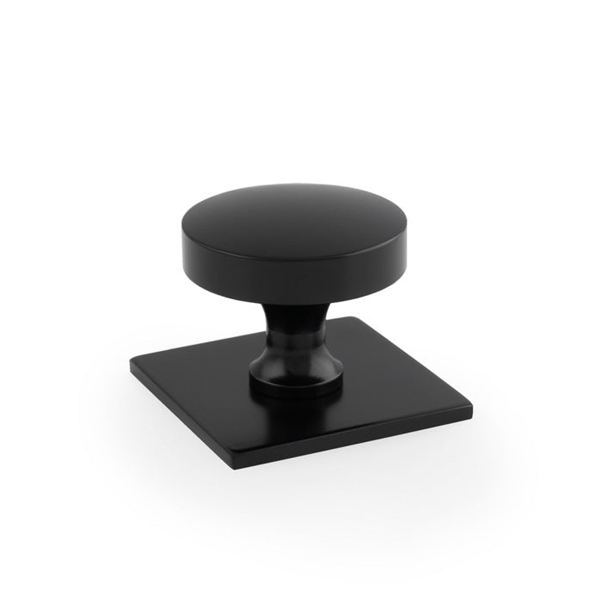 Alexander & Wilks - Bullion Cupboard Knob on Square Backplate-Black