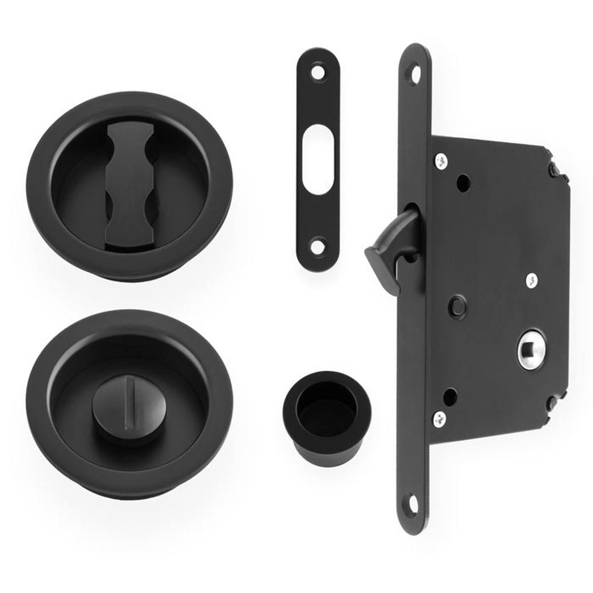 Alexander & Wilks - Radius Sliding Door Lock Set - Black