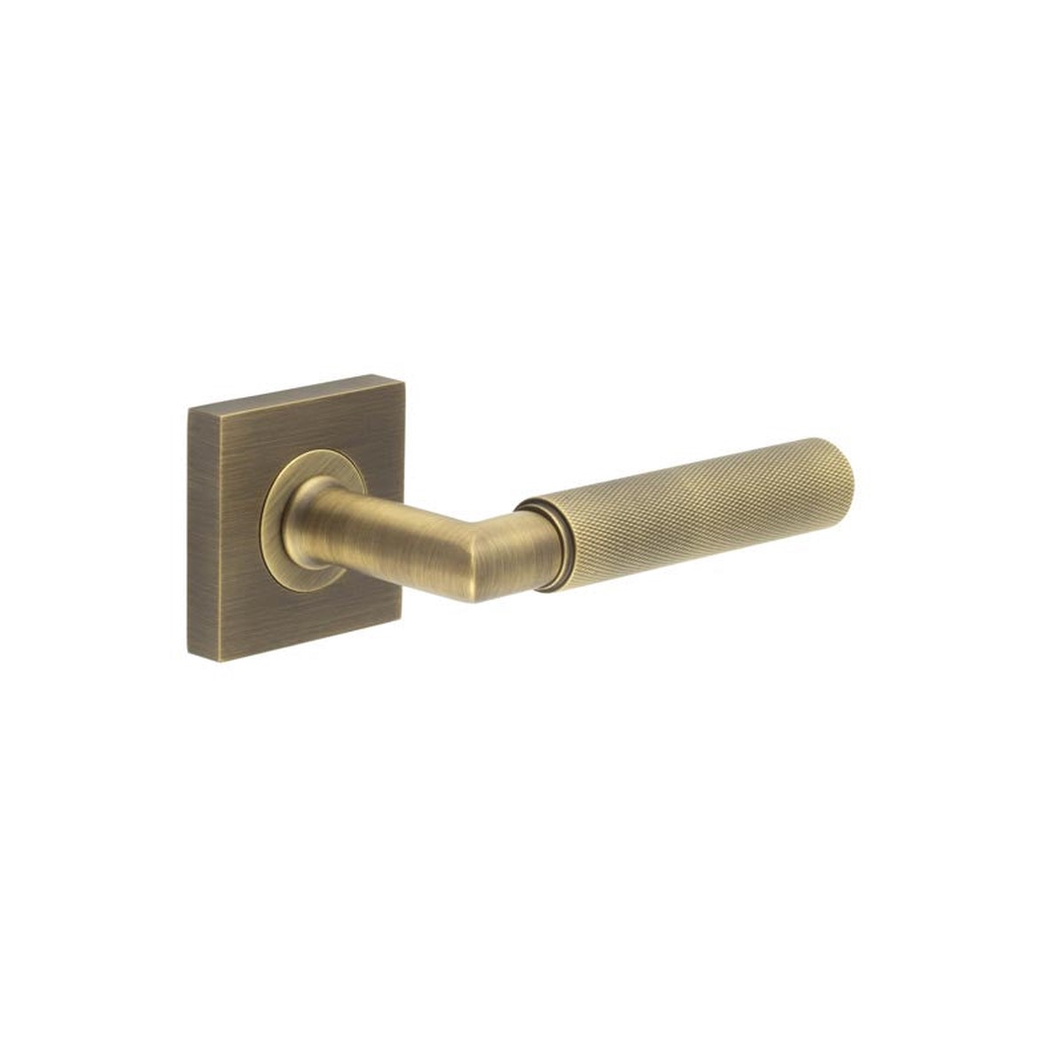 Burlington - Piccadilly Door Handle on Square Plain Rose Antique Brass