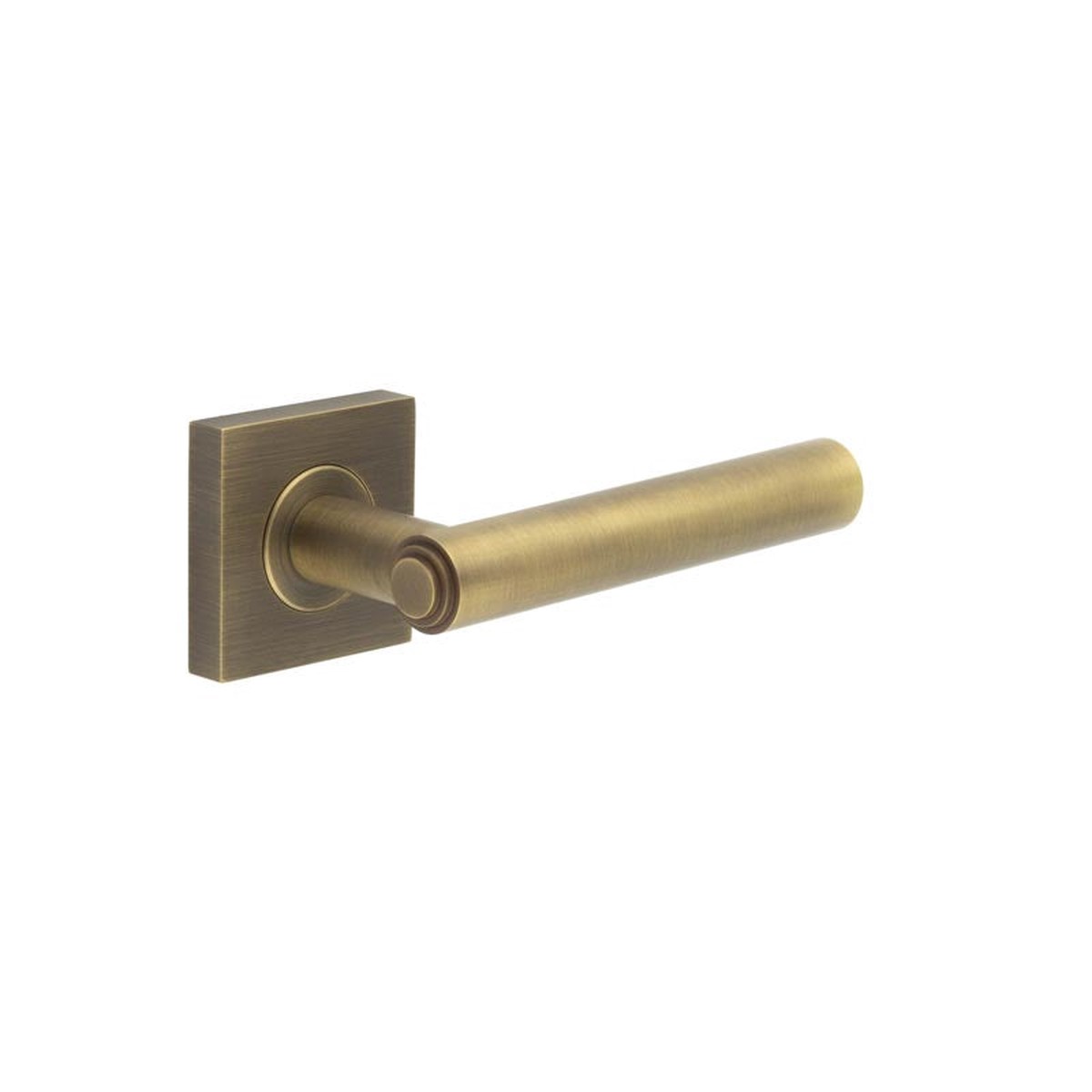 Burlington - Richmond Door Handles Square Plain Antique Brass