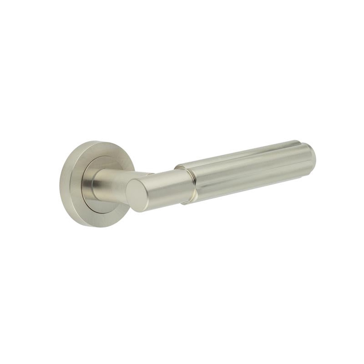 Frelan - Bloom Satin Nickel Lever on rose