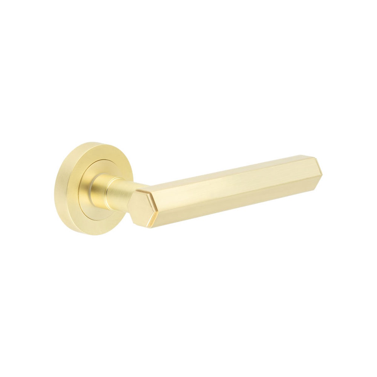 Frelan - Jedo Hex Satin Brass Door Handle
