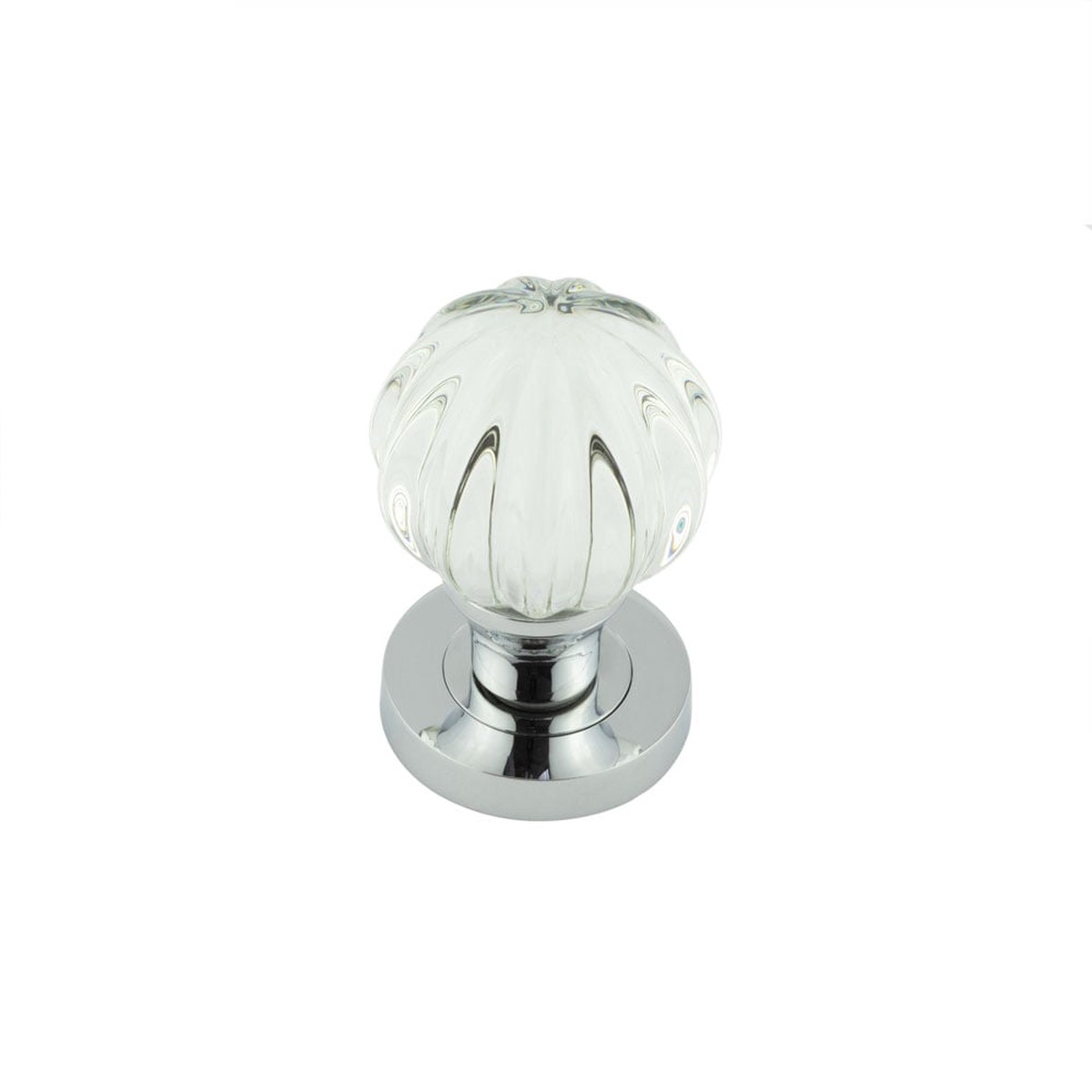 Frelan - Polished Chrome Glass Pumpkin Mortice Knob