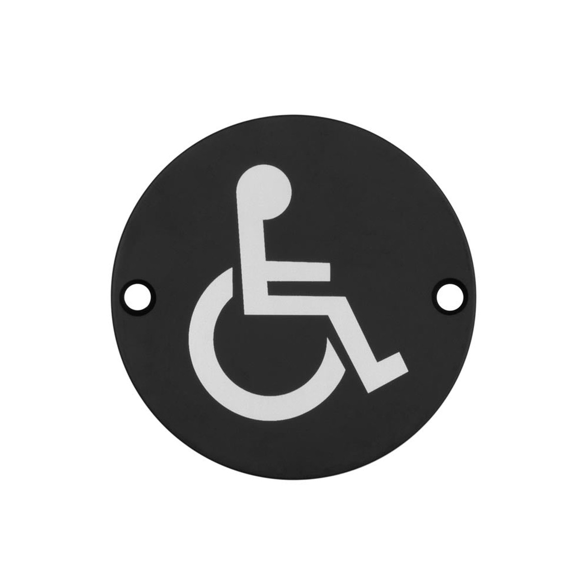 Frelan - Stainless Steel Disabled Symbol 75mm Black