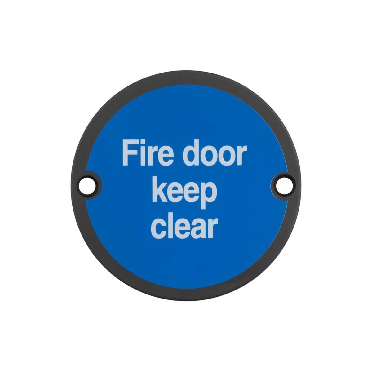 Frelan - Stainless Steel Fire Door Keep Clear 75mm Black