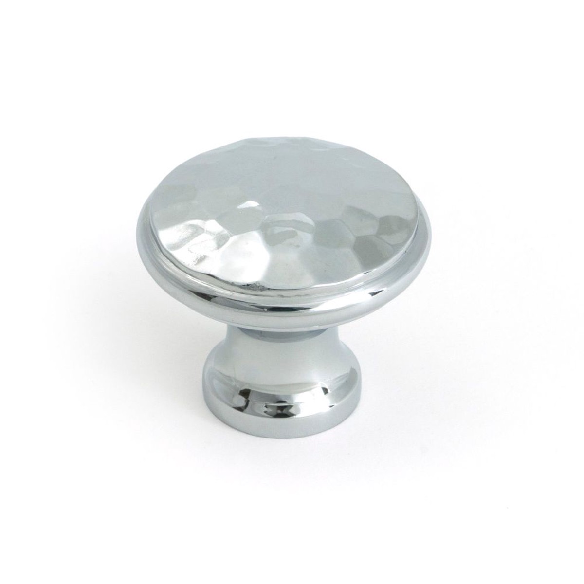 From The Anvil - Polished Chrome Hammered Cabinet Knob - Medium