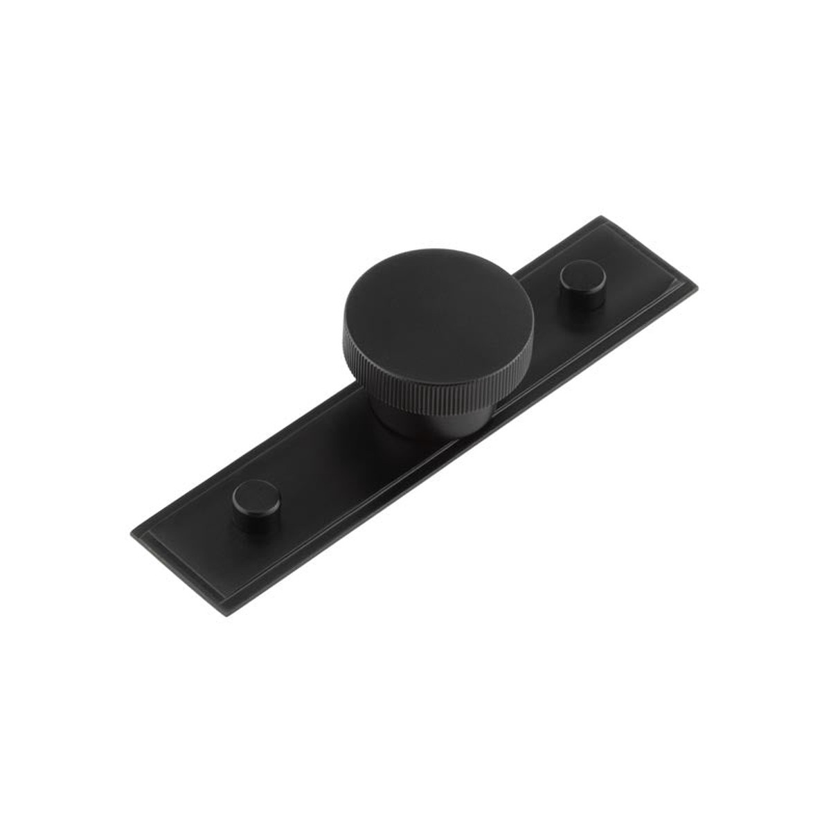 Hoxton - Thaxted Cupboard Knobs 40mm Stepped Backplate Black