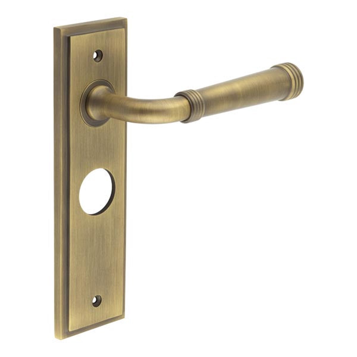 Burlington - Highgate Door Handle Bathroom Backplate Antique Brass