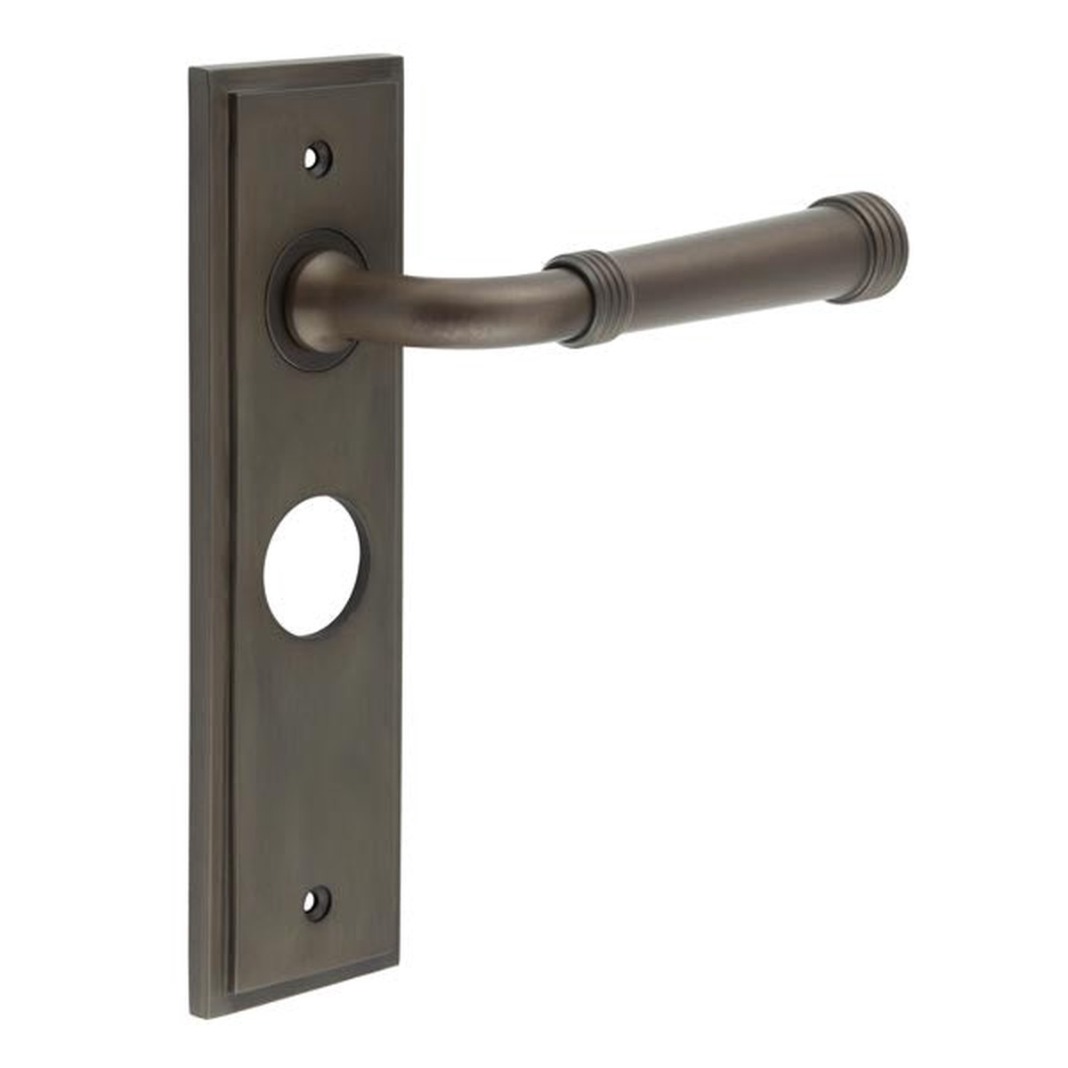 Burlington - Highgate Door Handle Bathroom Backplate Dark Bronze