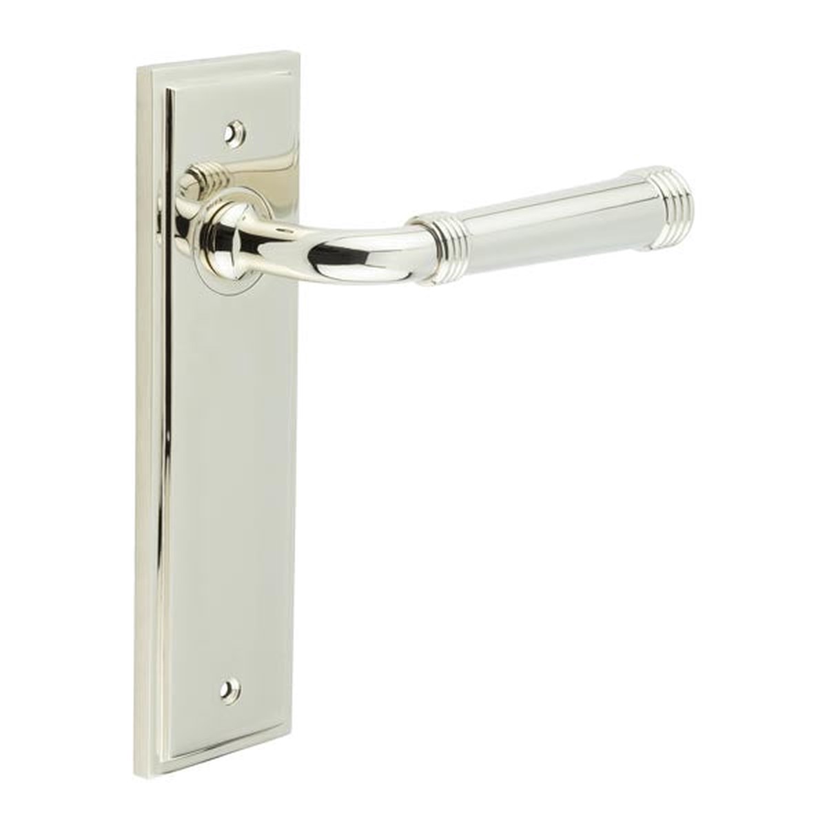 Burlington - Highgate Door Handle Latch Backplate Polished Nickel