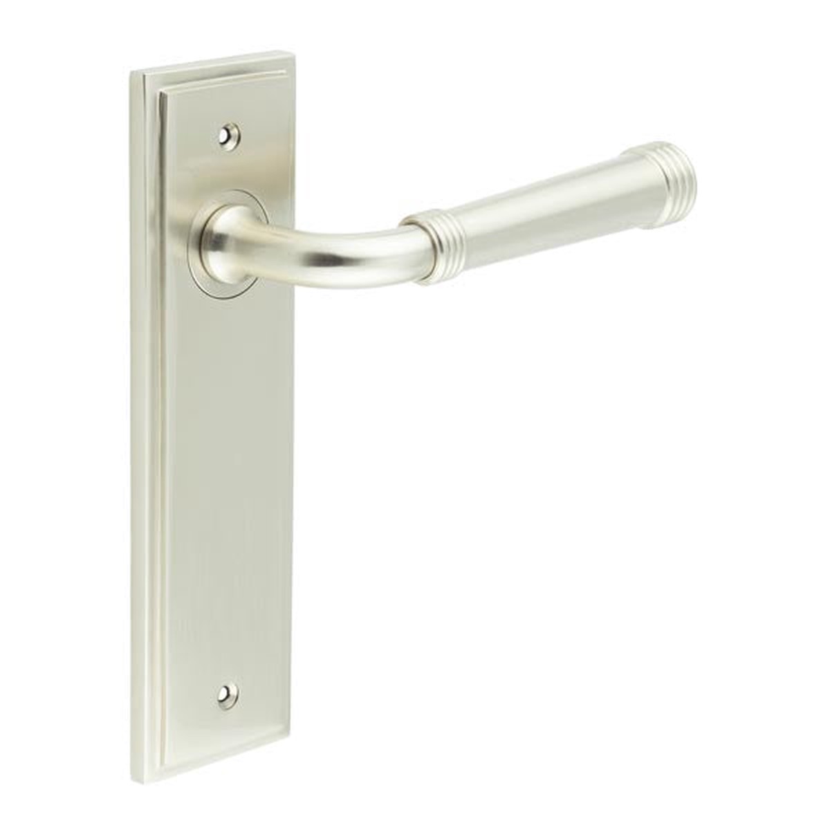 Burlington - Highgate Door Handle Latch Backplate Satin Nickel
