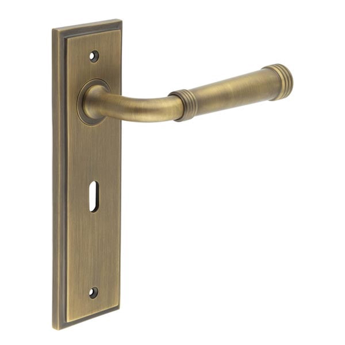 Burlington - Highgate Door Handle Lock Backplate Antique Brass