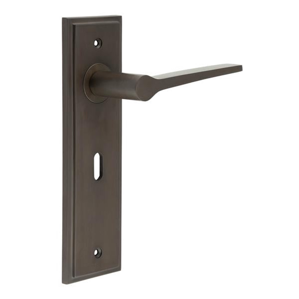 Burlington - Knightbridge Door Handle Lock Backplate Dark Bronze