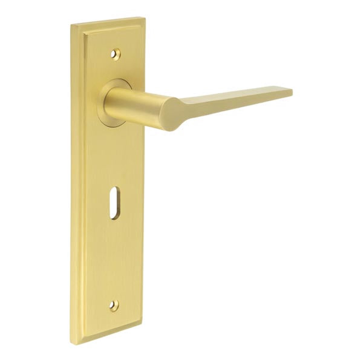 Burlington - Knightbridge Door Handle Lock Backplate Satin Brass