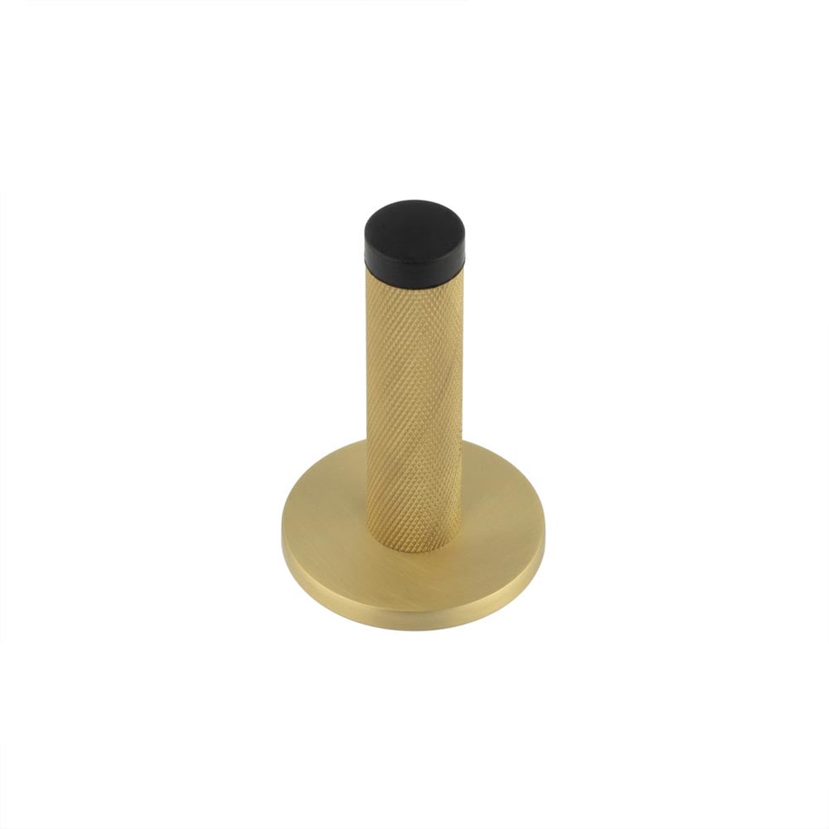 Burlington - Knurled Wall Mounted Doorstops Plain Rose Satin Brass