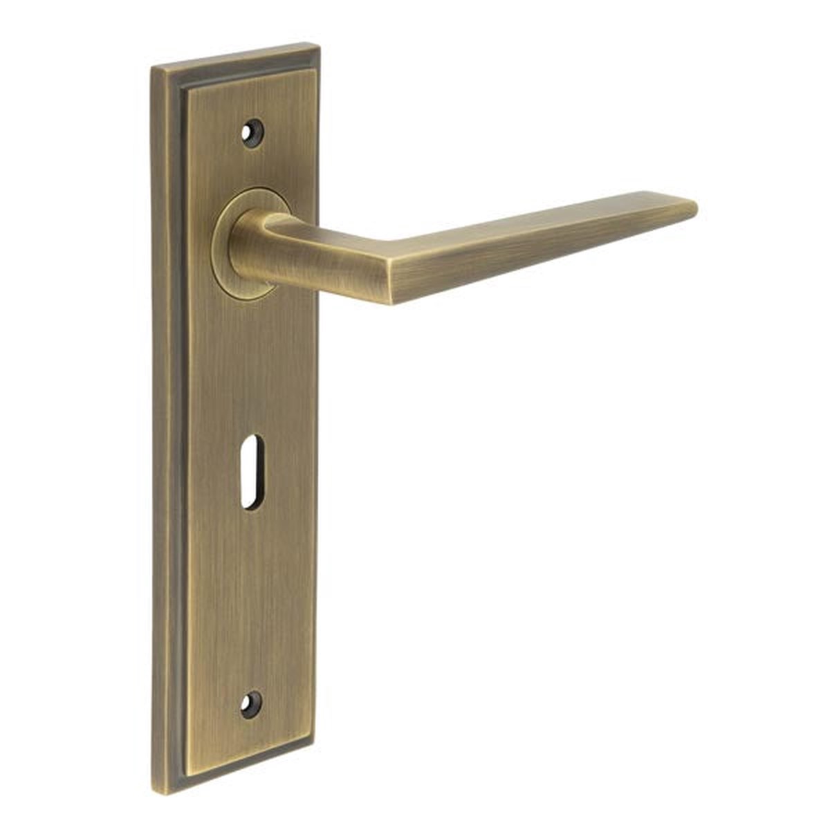 Burlington - Mayfair Door Handle Lock Backplate Antique Brass