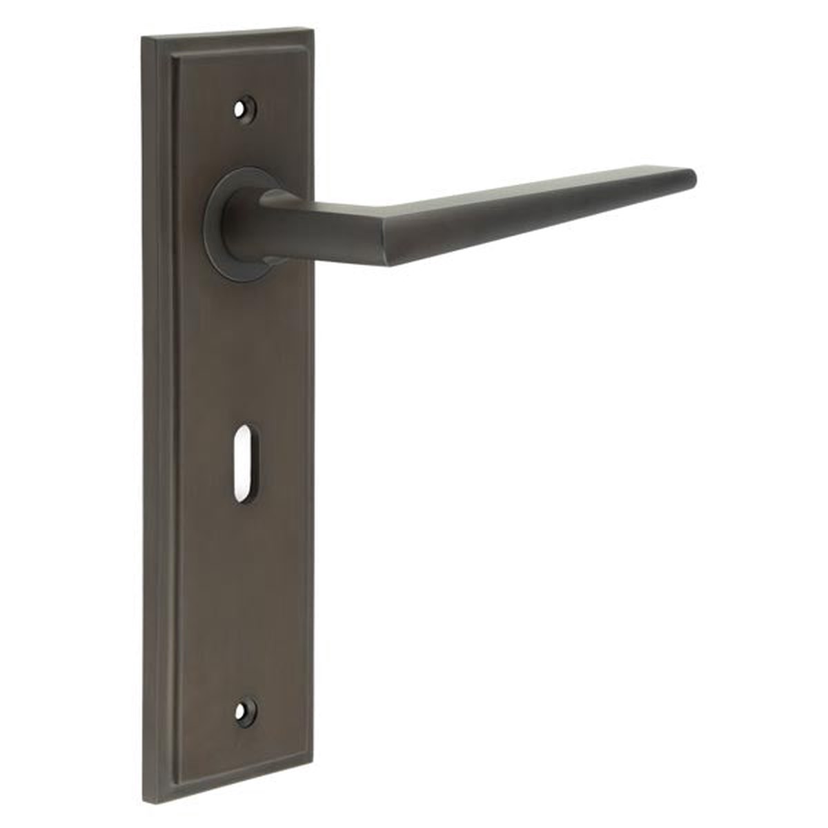 Burlington - Mayfair Door Handle Lock Backplate Dark Bronze