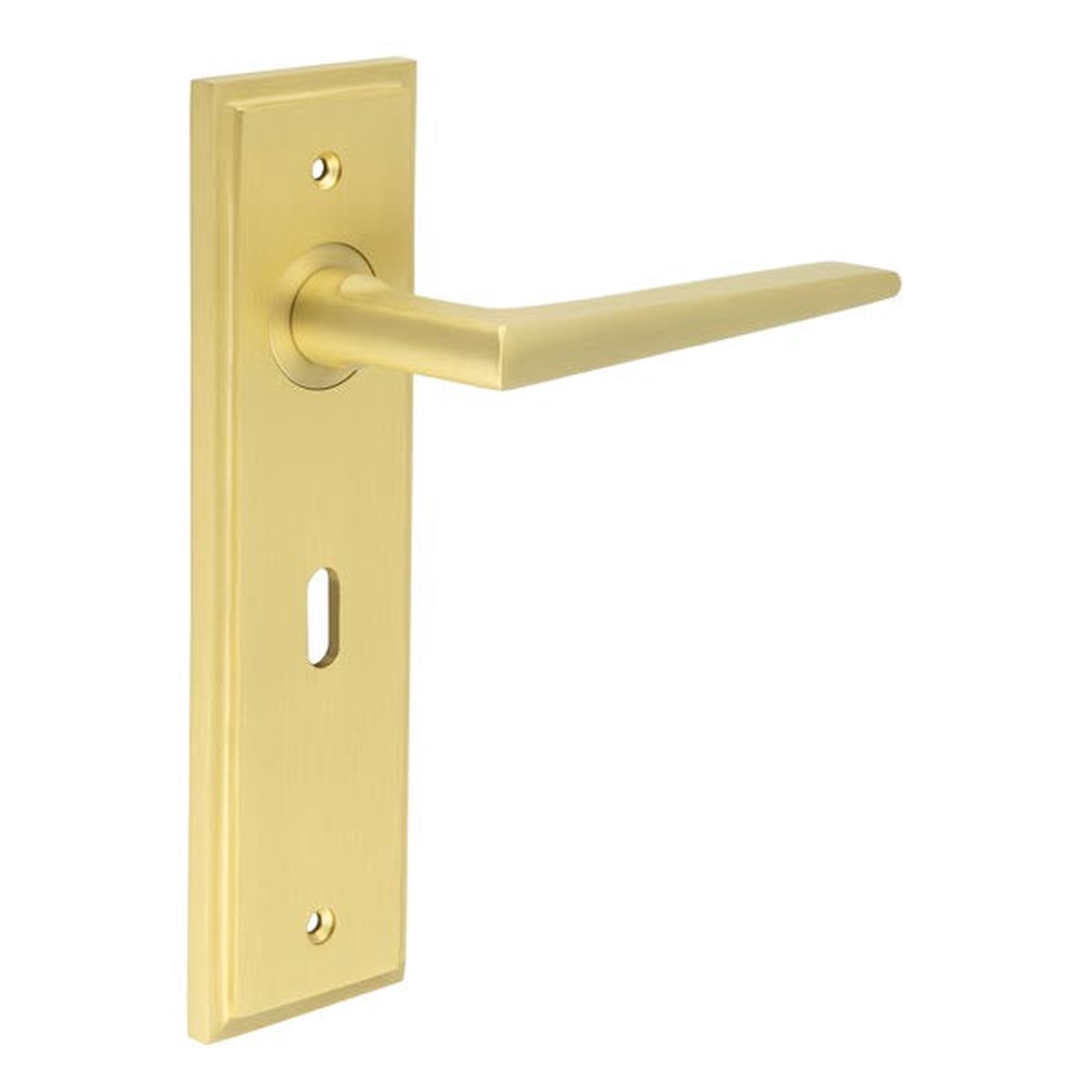 Burlington - Mayfair Door Handle Lock Backplate Satin Brass